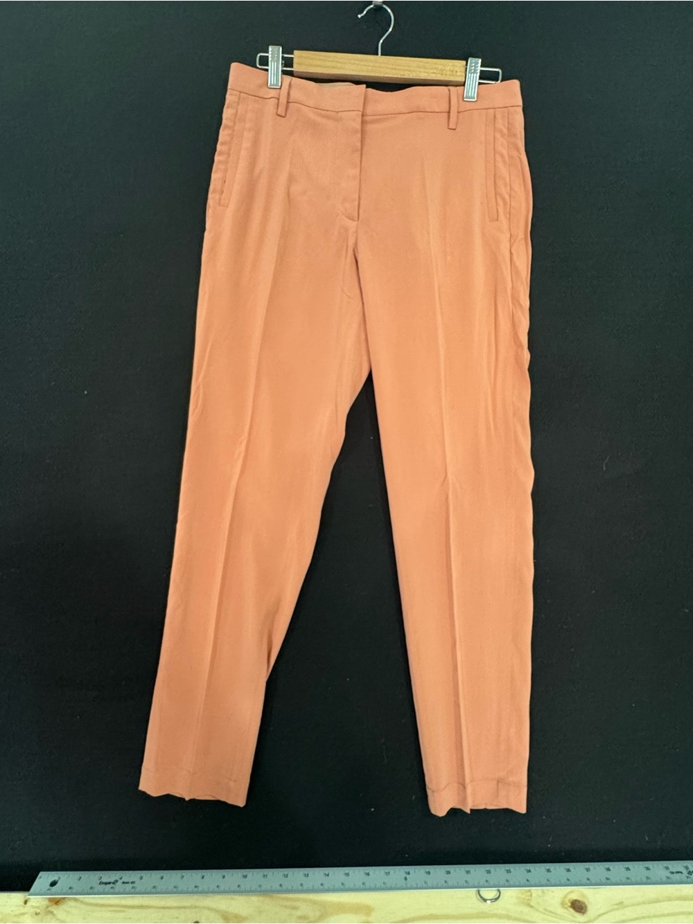 Brunello Cucinelli Silk Coral Cropped Tapered Trousers